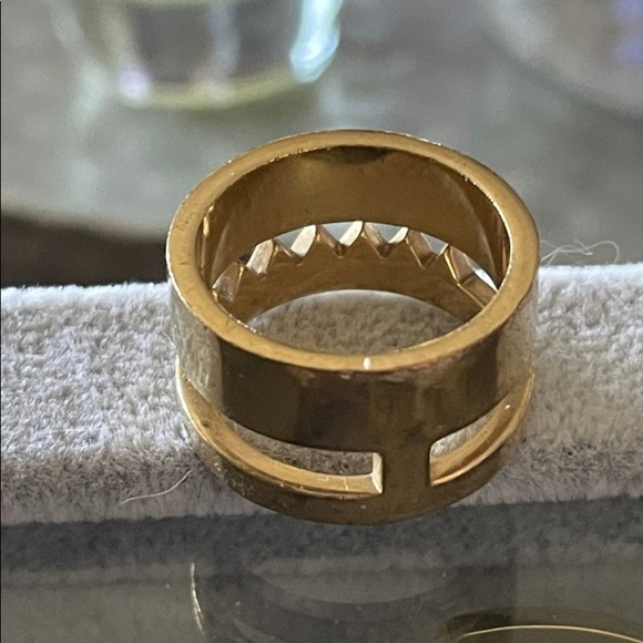 Pre Loved, Fendi Roma Double Band Monster Eyes Etched Ring. 9-1/4 - Picture 7 of 7